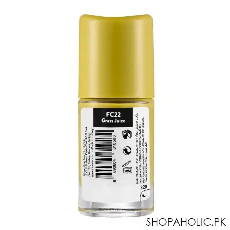 flormar full color nail enamel, fc22 grass juice, 8ml image2