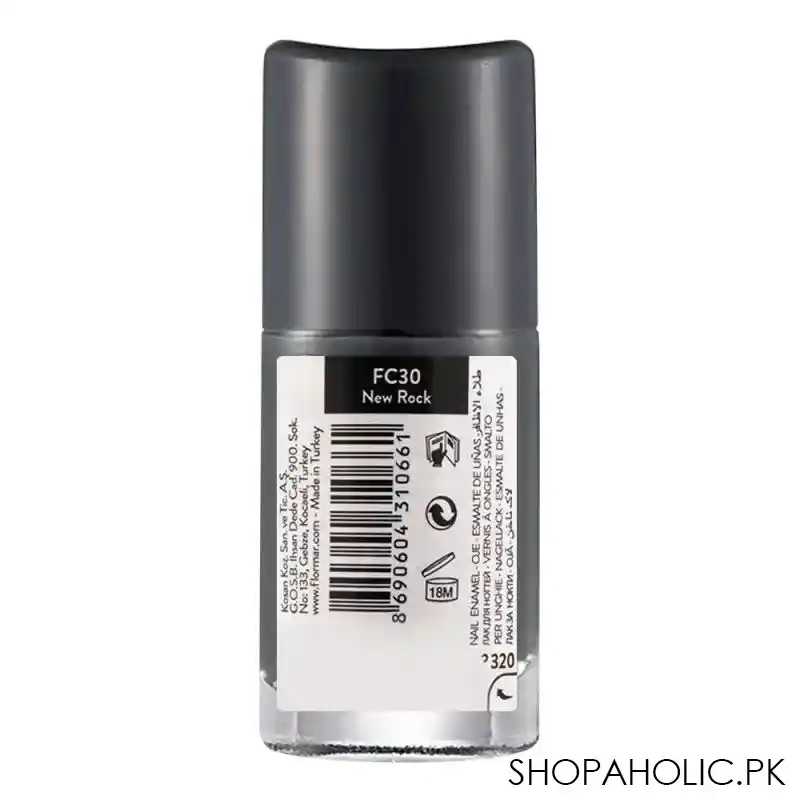 flormar full color nail enamel, fc30 new rock, 8ml image2