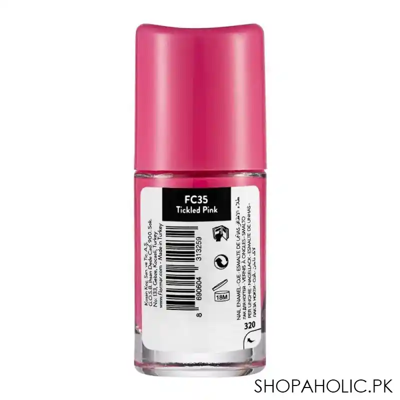 flormar full color nail enamel, fc35 tickled pink, 8ml image2