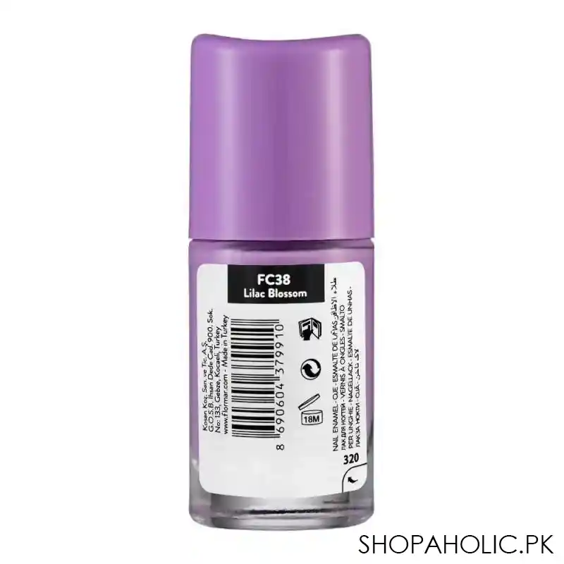 flormar full color nail enamel, fc38 lilac blossom, 8ml image2