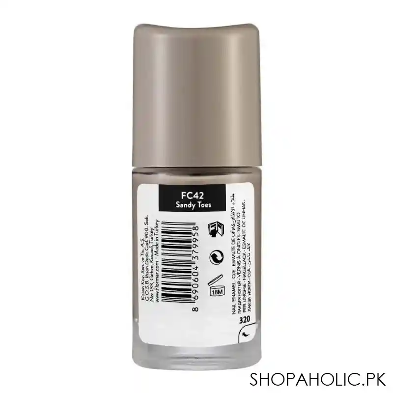 flormar full color nail enamel, fc42 sandy toes, 8ml image2