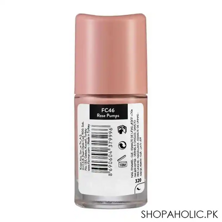 flormar full color nail enamel, fc46 rose pumps, 8ml image2