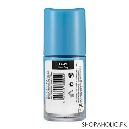 flormar full color nail enamel, fc49 clear sky, 8ml image2