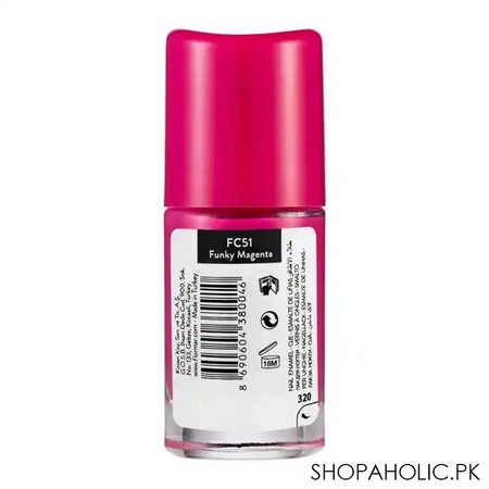 flormar full color nail enamel, fc51 funky magenta, 8ml image2