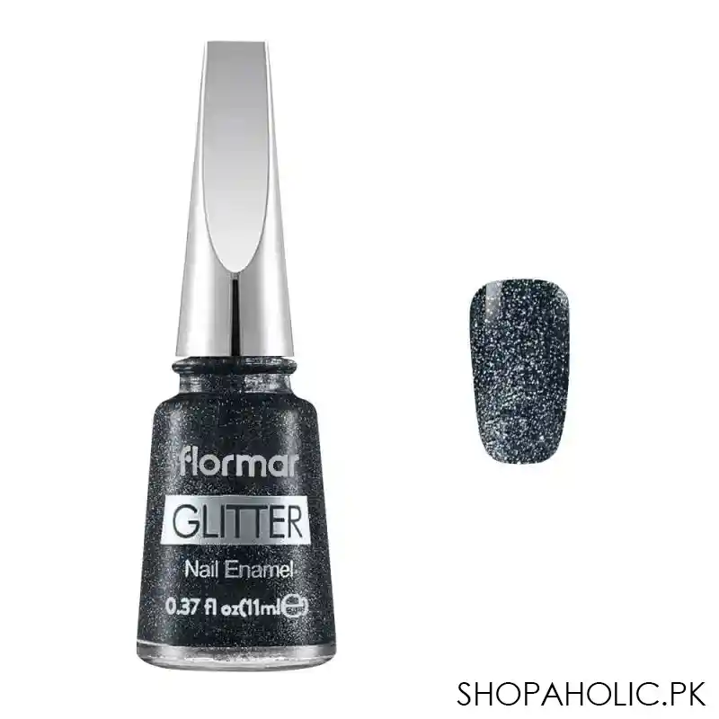 flormar glitter nail enamel, gl13 ash cloud, 11ml main image