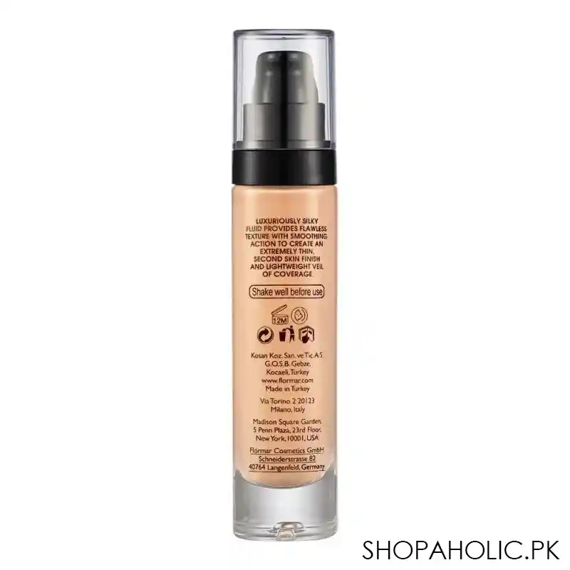 flormar invisible coverage hd foundation, 70, creamy beige, 30ml image2