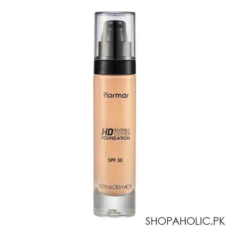 flormar invisible coverage hd foundation, 70, creamy beige, 30ml main image