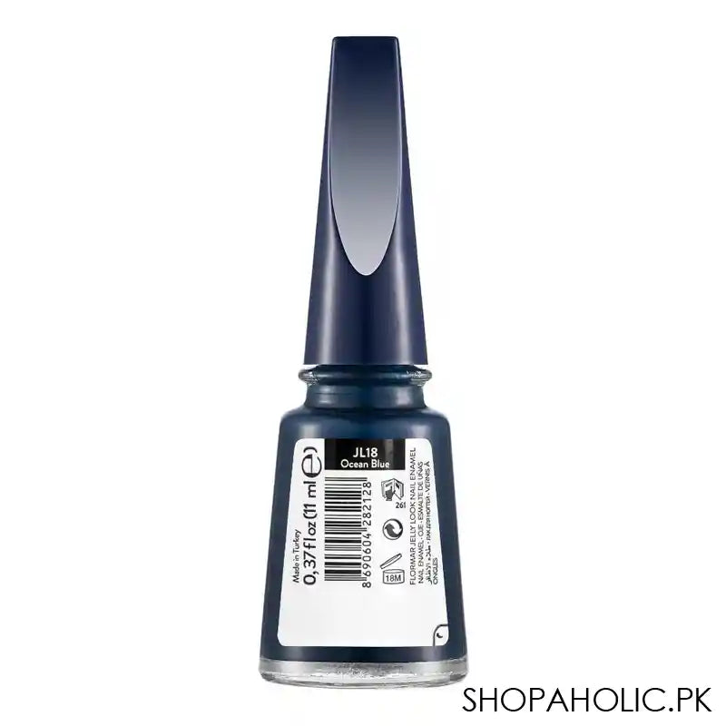 Flormar Jelly Look Nail Enamel, 11ml, JL18 Ocean Blue - Image 2