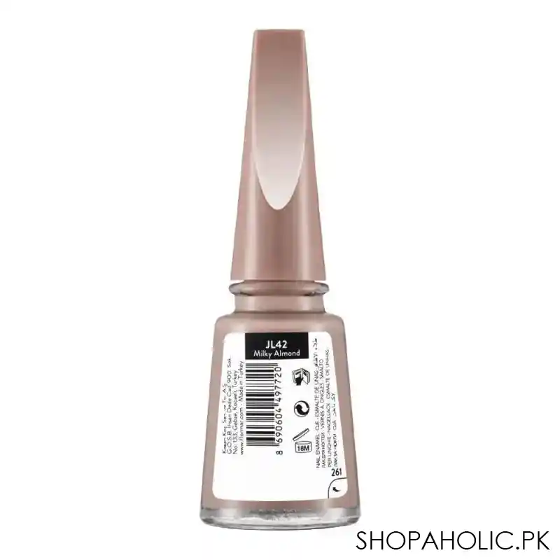 flormar jelly look nail enamel, jl42, milky almond, 11ml image2
