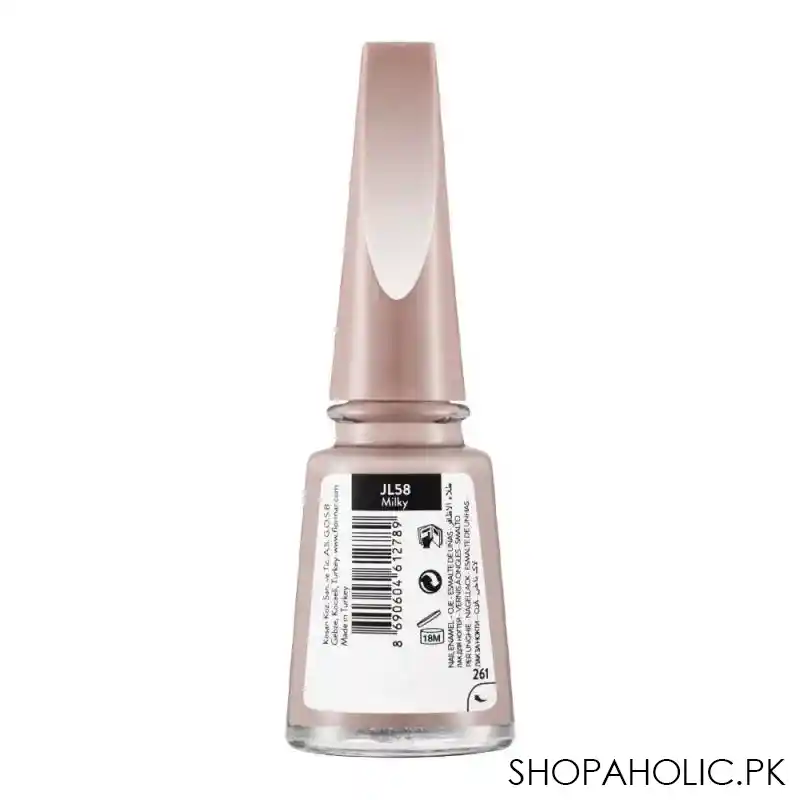 flormar jelly look nail enamel, jl58, milky, 11ml image2