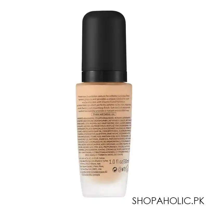 flormar mat touch vit e foundation, m306, pastelle, 30ml image2