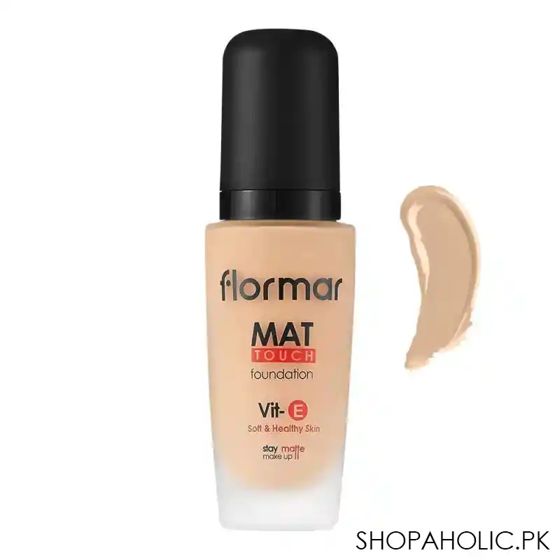 flormar mat touch vit e foundation, m306, pastelle, 30ml main image