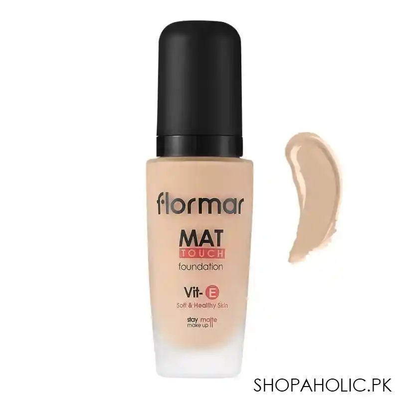 flormar mat touch vit e foundation, m308, fair ivory, 30ml main image