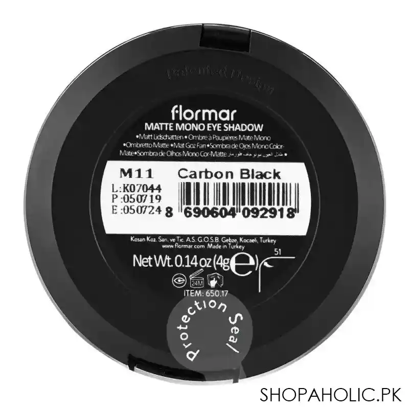 flormar matte mono eye shadow, m11, carbon black image3