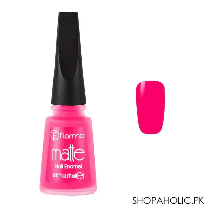 Flormar Matte Nail Enamel, M09 Bright Pink, 11ml - Main Image