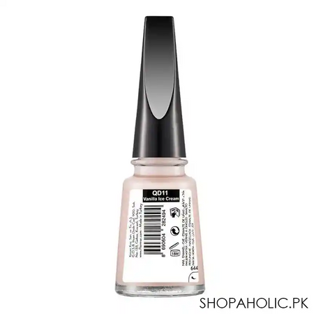 flormar quick dry 60 nail enamel, vanilla ice cream, 11ml, qd11 image2