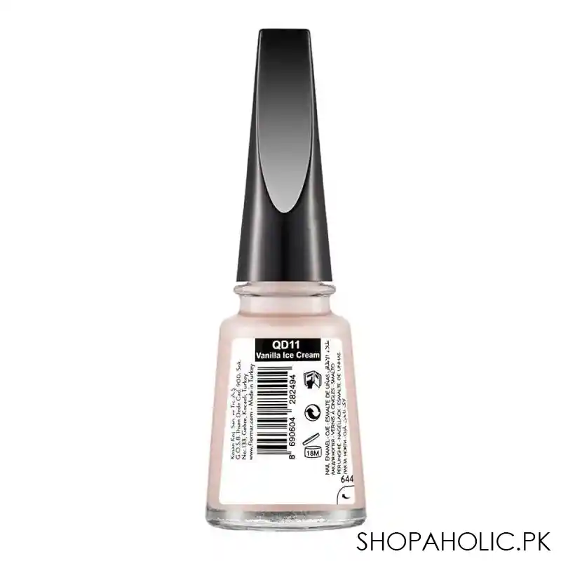 flormar quick dry 60 nail enamel, vanilla ice cream, 11ml, qd11 image2
