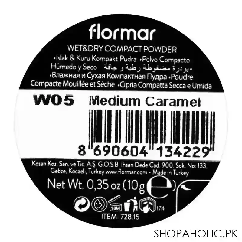 flormar wet & dry compact powder, w05 medium caramel image4