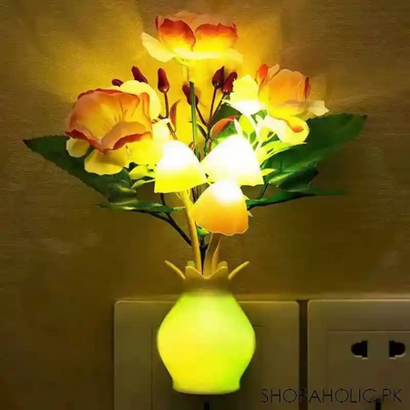 flower pot shaped mushroom led sensor night light main image