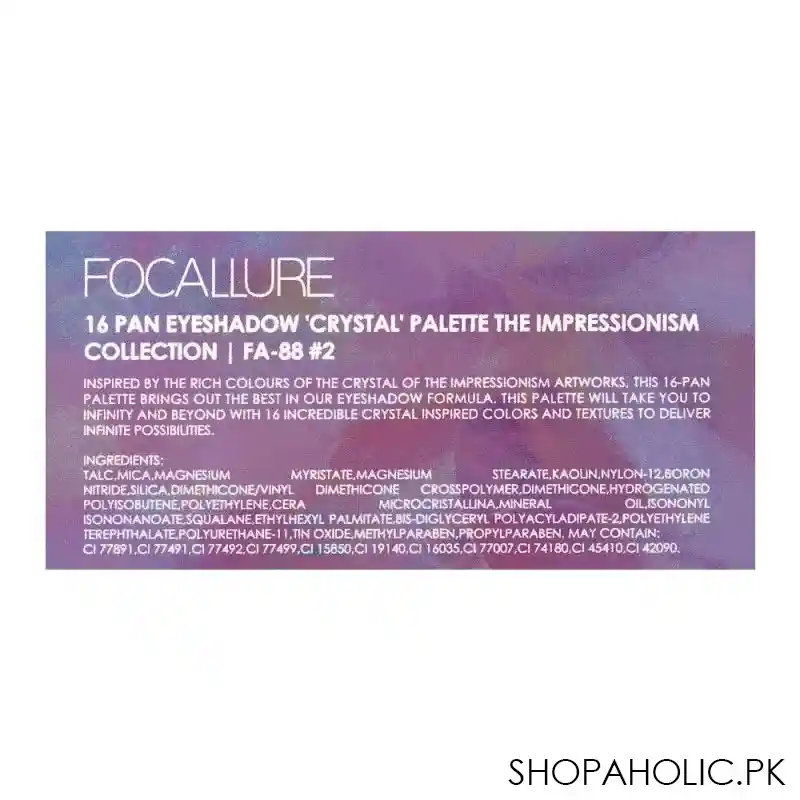 focallure 16 pan eyeshadow crystal palette the impressionism collection, 11136 2 image4