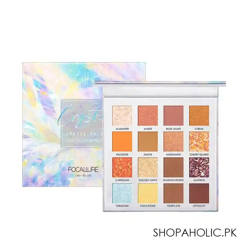 focallure 16 pan eyeshadow crystal palette the impressionism collection, 11136 2 main image
