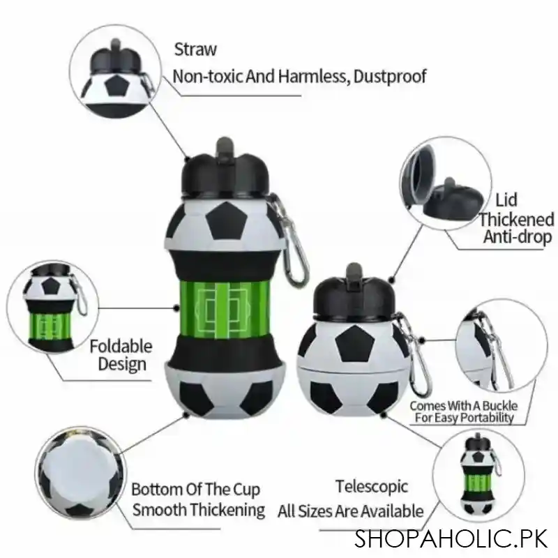 foldable football sports water bottle image3