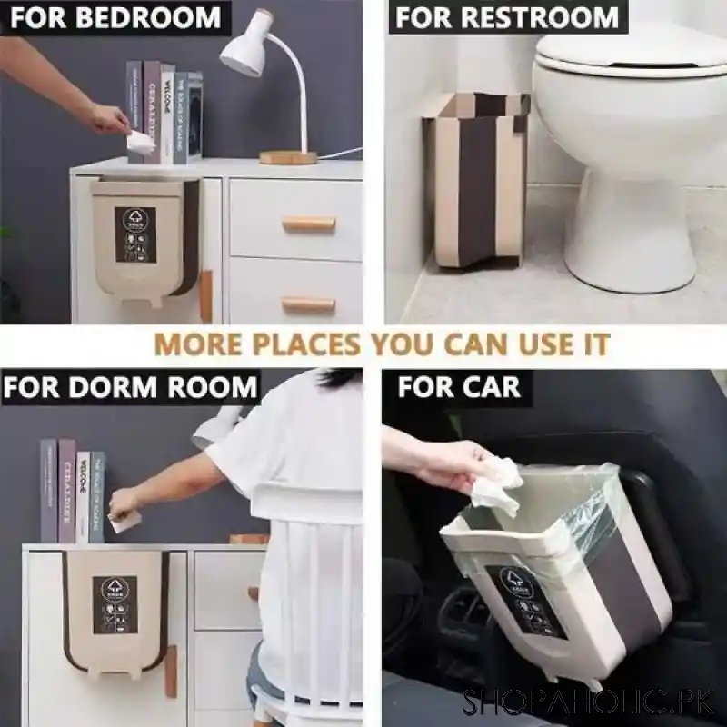 foldable kitchen cabinet door hanging trash bin image5