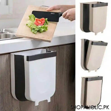 foldable kitchen cabinet door hanging trash bin image6