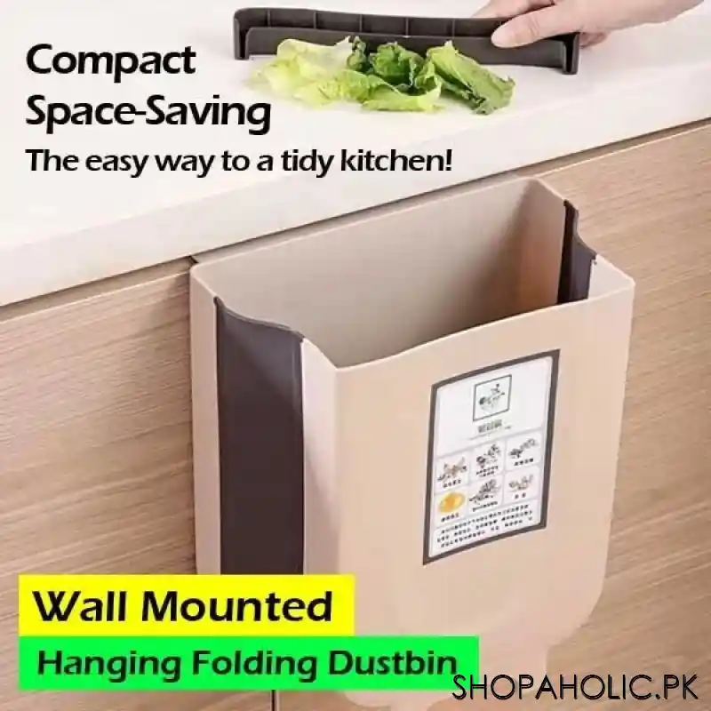 foldable kitchen cabinet door hanging trash bin main image
