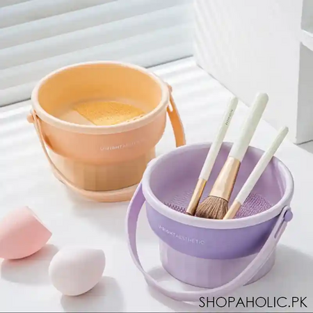 foldable makeup brush cleaning bowl main image