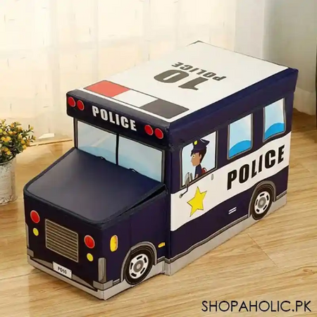 foldable police bus storage box organizer main image