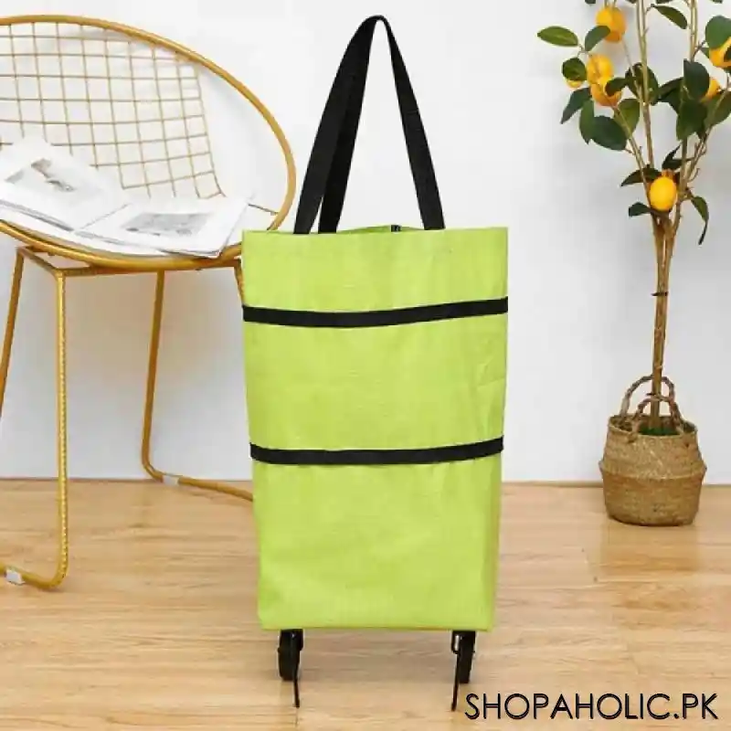 folding shopping pull cart trolley bag with wheels image4