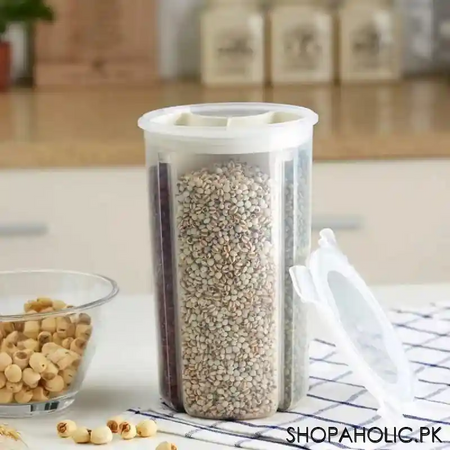 food storage dispenser airtight container jar with 4 sections image2