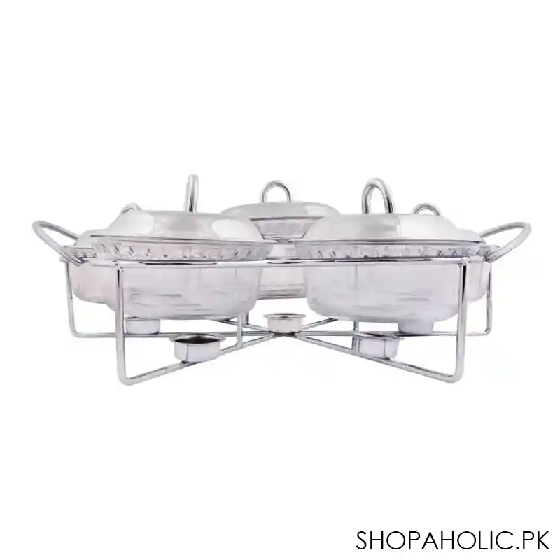 food warmer with glass dish, 6 x 0.7 liters + 1 x 1.5 liters, with candle warmers, k 700 image2
