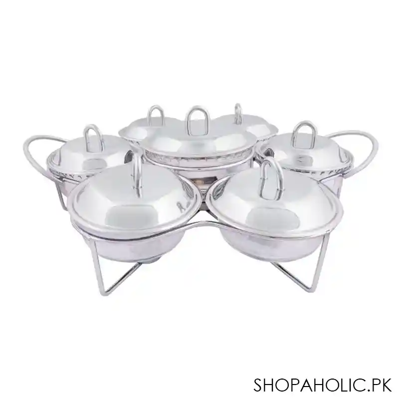 food warmer with glass dish, 6 x 0.7 liters + 1 x 1.5 liters, with candle warmers, k 700 image3