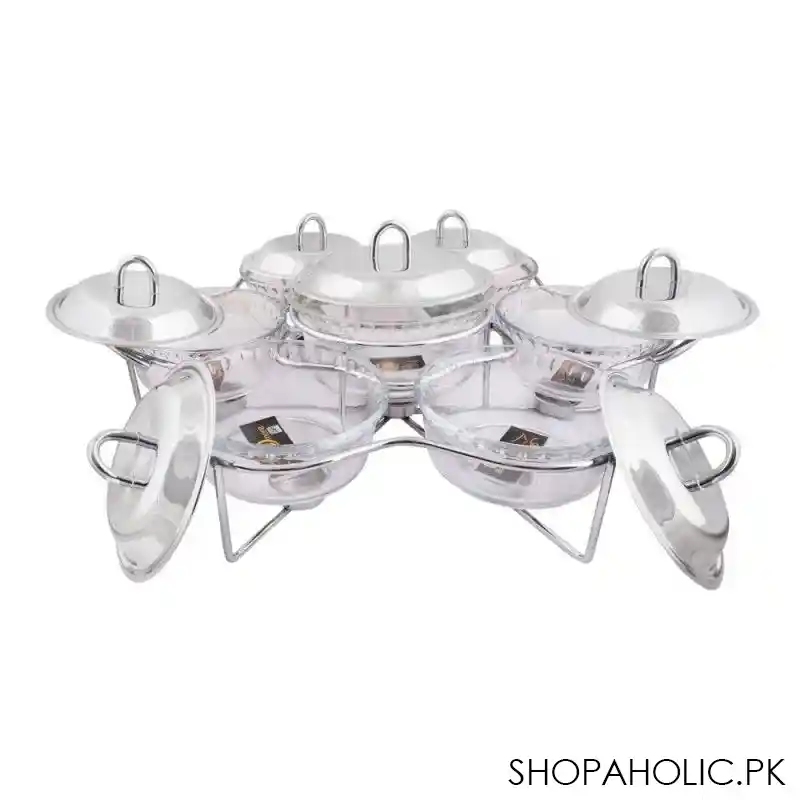 food warmer with glass dish, 6 x 0.7 liters + 1 x 1.5 liters, with candle warmers, k 700 main image