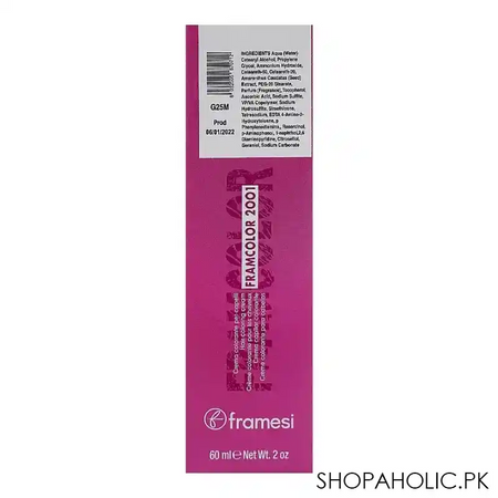framesi fram color 2001 hair coloring cream, 7trp bright titian, 60ml image2