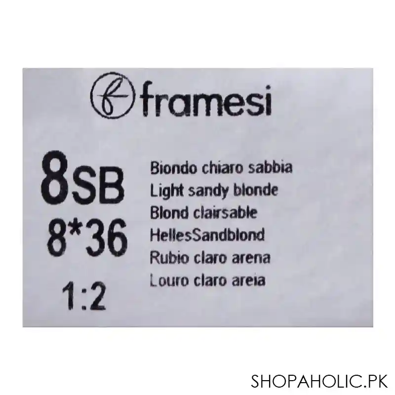 framesi framcolor 2001 hair colouring cream, 8sb light sandy blonde image5
