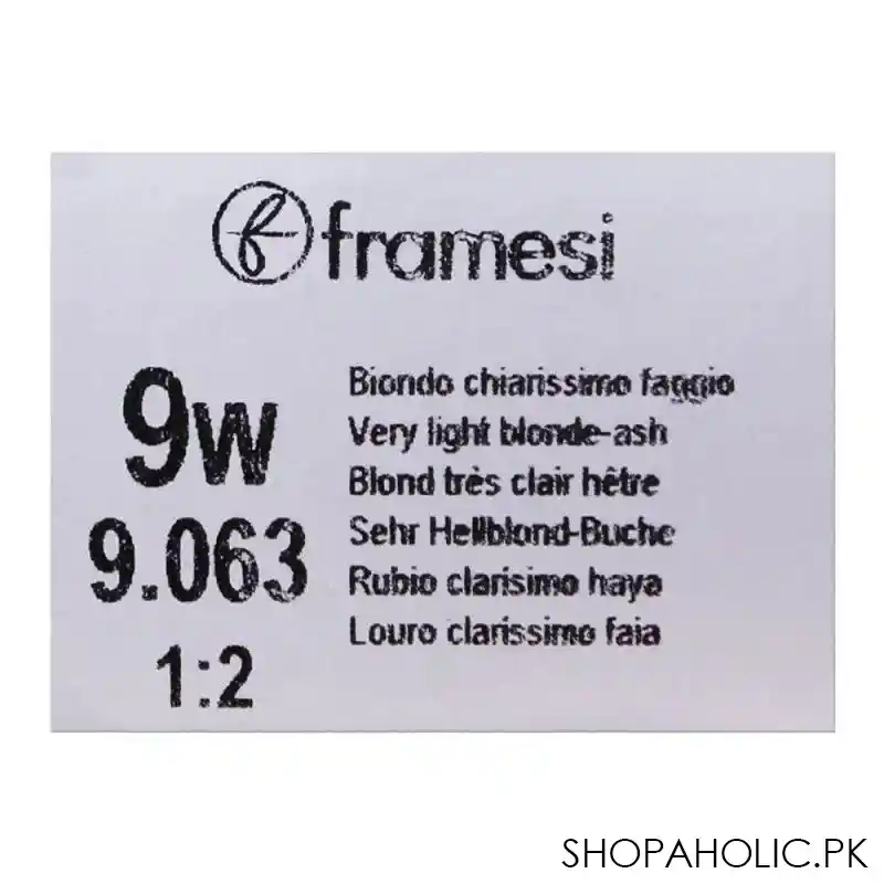 framesi framcolor 2001 hair colouring cream, 9w very light blonde ash image5