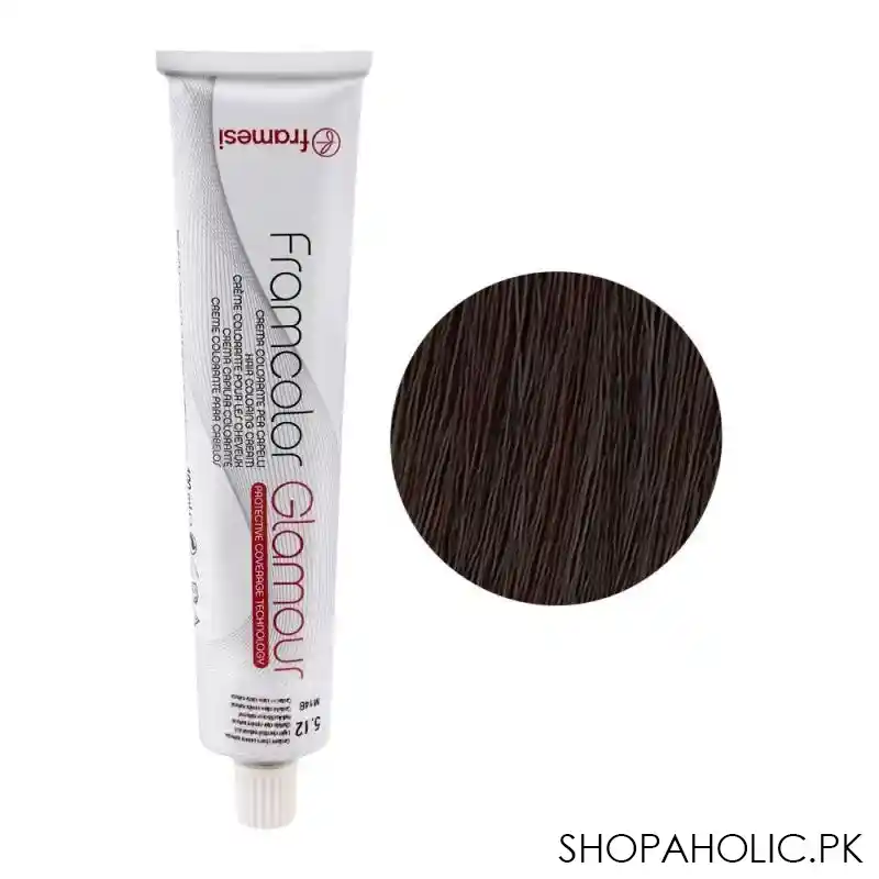 framesi framcolor glamour hair coloring cream, 5.12 light chestnut natural ash main image