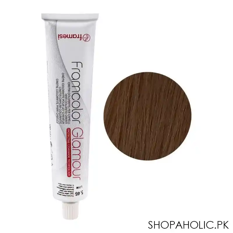 framesi framcolor glamour hair coloring cream, 5.46 light amber chestnut main image