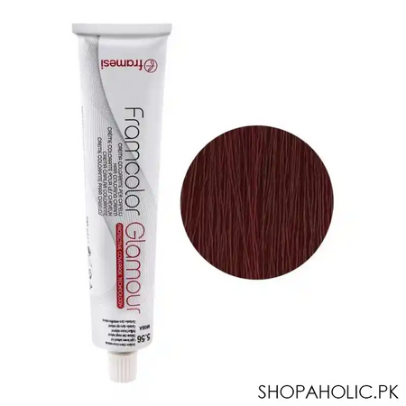 framesi framcolor glamour hair coloring cream, 5.56 light brown natural red main image