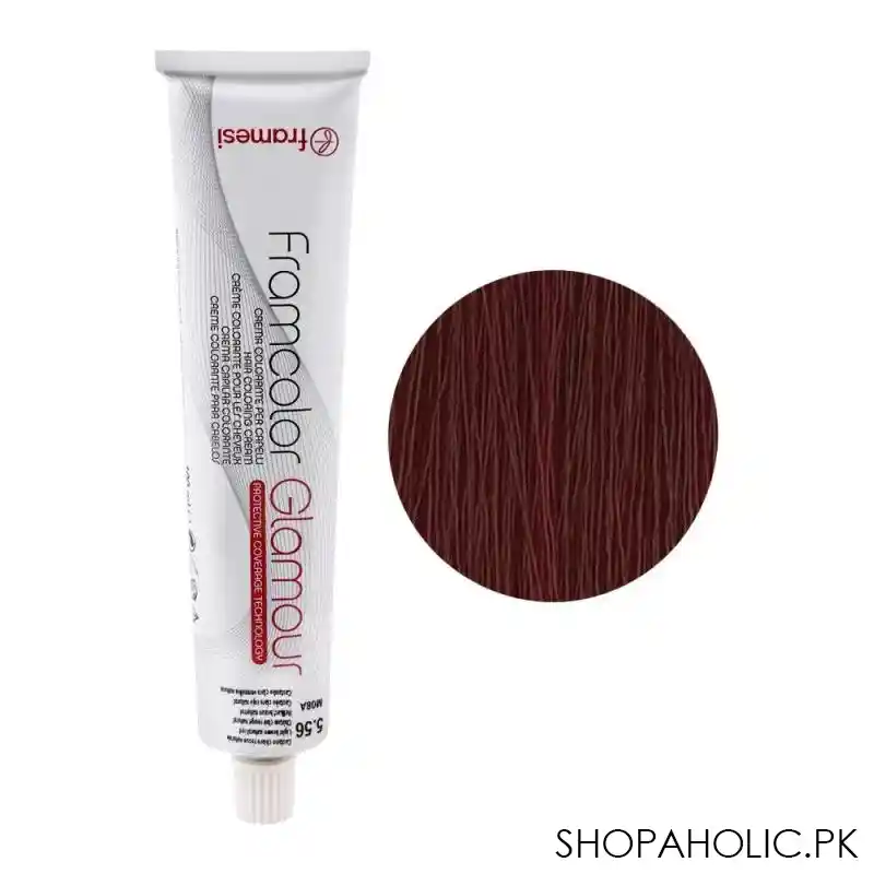 framesi framcolor glamour hair coloring cream, 5.56 light brown natural red main image