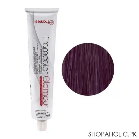 framesi framcolor glamour hair coloring cream, 5.66 light brown intense purple main image