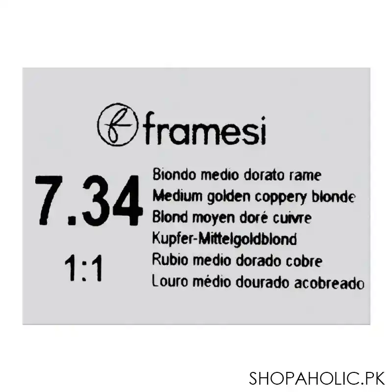framesi framcolor glamour hair coloring cream, 7.34 medium golden coppery blonde image5