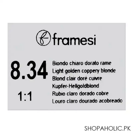 framesi framcolor glamour hair coloring cream, 8.34 light golden coppery blond image5