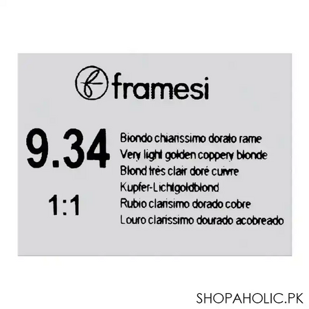 framesi framcolor glamour hair coloring cream, 9.34 very light golden coppery blonde image5