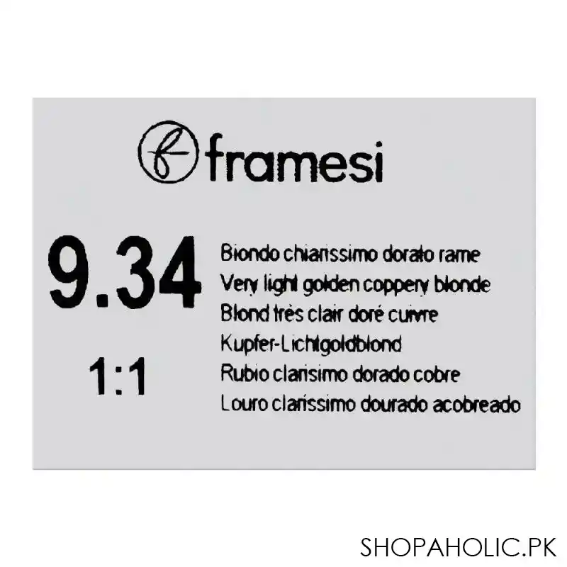 framesi framcolor glamour hair coloring cream, 9.34 very light golden coppery blonde image5
