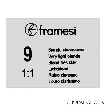 framesi framcolor glamour hair coloring cream, 9 very light blonde image5