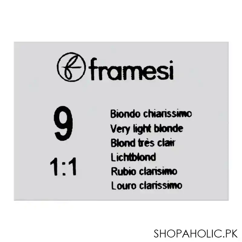 framesi framcolor glamour hair coloring cream, 9 very light blonde image5